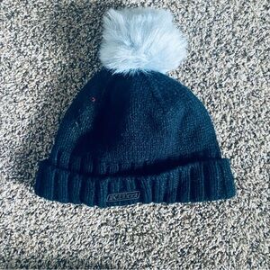 Black Klim Beanie with a Grey Pom